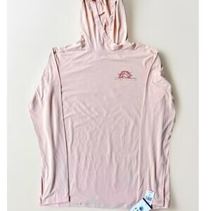reel life long sleeve shirt Men Med Hood Pink Peach NWT Outdoor